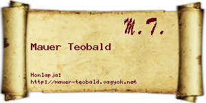 Mauer Teobald névjegykártya